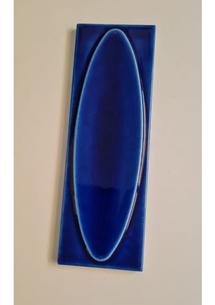 7x21 Cm Elips Kobalt Çini Seramik