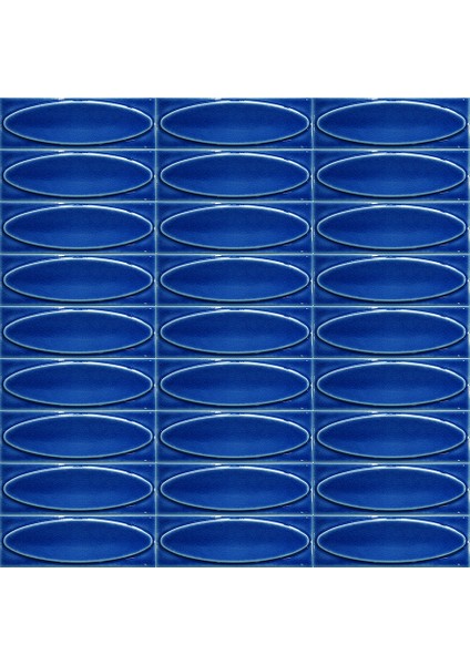 7x21 Cm Elips Kobalt Çini Seramik