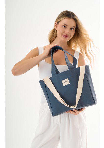 Miranda Büyük Boy Mumlu Kanvas Omuz ve El Çantası / Okul Çantası (En: 32 Boy: 29)