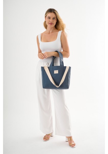 Miranda Büyük Boy Mumlu Kanvas Omuz ve El Çantası / Okul Çantası (En: 32 Boy: 29) fiyatları