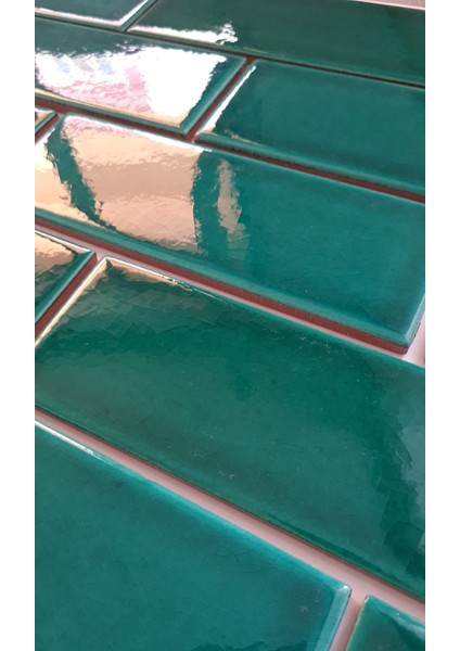 7x21 Cm Düz Yeşil Çini Seramik