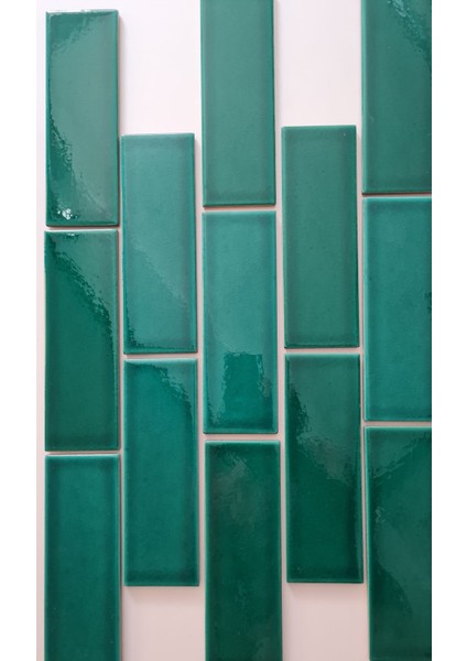 7x21 Cm Düz Yeşil Çini Seramik
