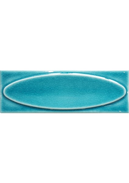 7x21 Cm Elips Turkuaz Çini Seramik