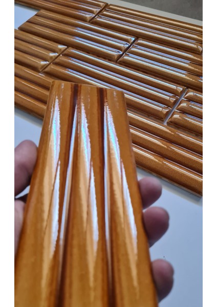 7x21 Cm Bambu Karamel Çini Seramik