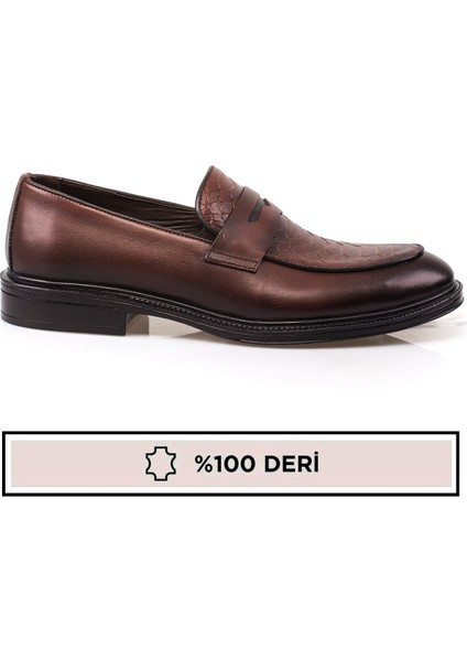 Hakiki Deri, Bağcıksız, Krokadil Desenli, Iç Dış Deri Erkek Ayakkabı fırsatları