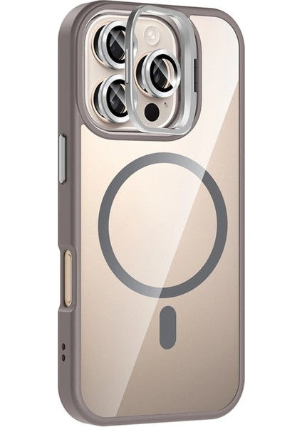 Apple iPhone 16 Pro Remim Lensli Magsafe Standlı Kapak - Titan GRI-(5796) - FEİ2163-4808 fiyatları