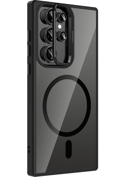 Samsung Galaxy S25 Ultra Remim Lensli Magsafe Standlı Kapak - SIYAH-(5796) - FEİ2670-2136 fiyatları