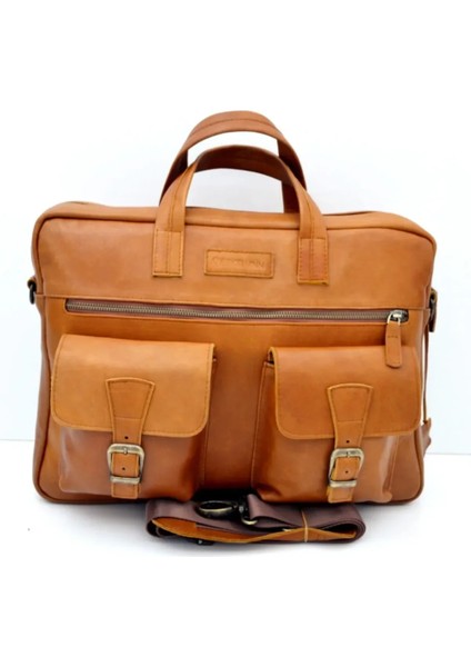 Randy Kızıl Kahve Unisex Hakiki Deri Evrak&laptop Çantası