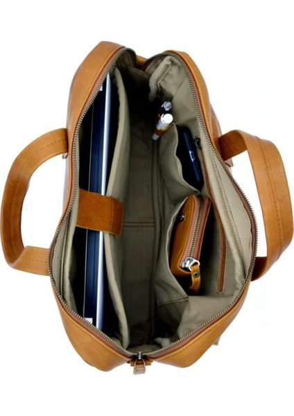 Randy Kızıl Kahve Unisex Hakiki Deri Evrak&laptop Çantası