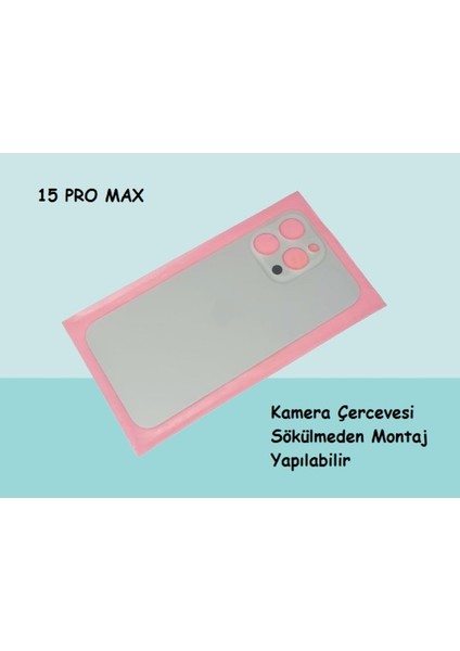 - iPhone 15 Pro Max Arka Pil Batarya Kapağı - Cam Kapak Geniş Lens Deliği modelleri