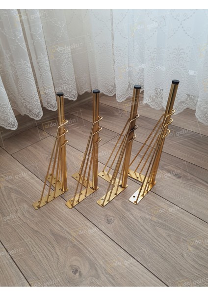 Mobilya Koltuk Sehpa Komidin Puf Bench Metal Telli Ayak 32 cm 4 Adet
