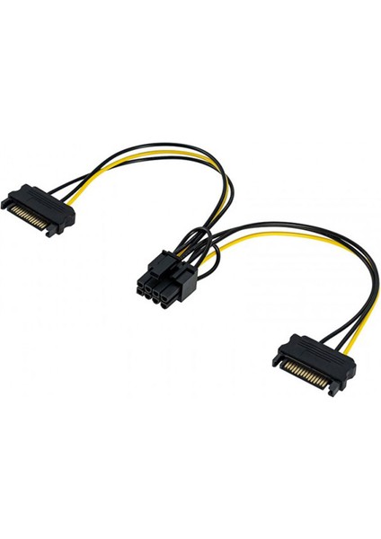 2X15 Pin Sata To 8pin (6+2) Pcı E Ekran Kartı Power Kablo 30CM