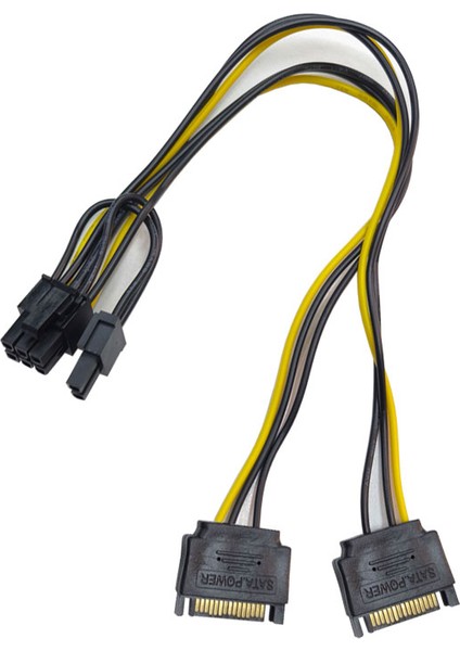 2X15 Pin Sata To 8pin (6+2) Pcı E Ekran Kartı Power Kablo 30CM modelleri