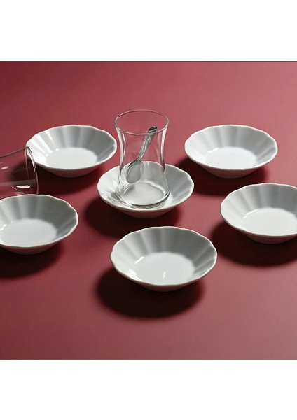 6 Adet Güral Porselen Acem Çay Tabağı Seti Bardak Altlığı fırsatları