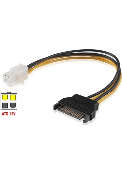 Atx 4 Pin 12V Power To Sata 15 Pin Erkek Power Kablo 30CM fiyatları
