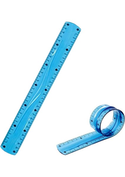Mavi Esnek Plastik Cetvel Flexy Cetvel Kırılmayan Cetvel 30 cm - 1 Adet