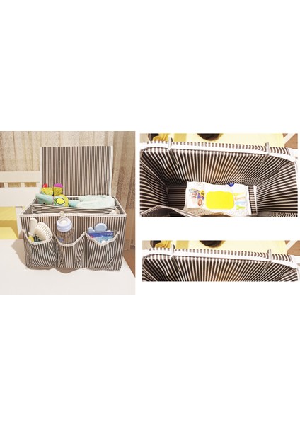 Tutturma Aparatlı Bebek Beşik Başucu Düzenleyici Kapaklı 5 Bölmeli Organizer indirimleri