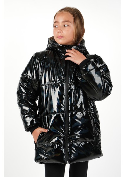 Parlak Kız Çocuk Kapüşonlu Suve Rüzgar Geçirmez Içi Mor Kürklü Mont fiyatları