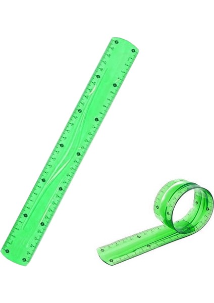 Yeşil Esnek Plastik Cetvel Flexy Cetvel Kırılmayan Cetvel 30 cm - 1 Adet