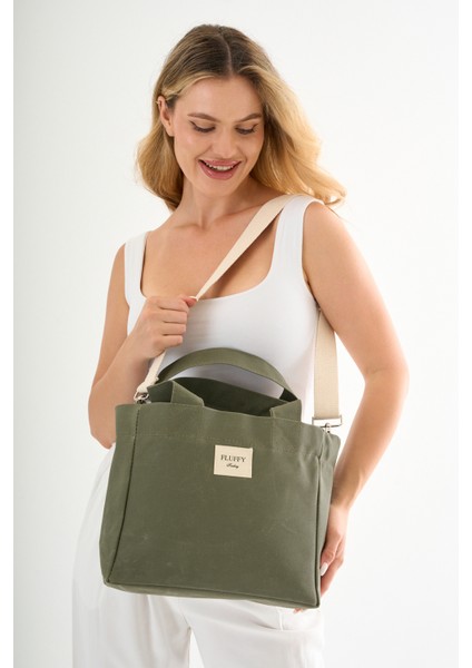 Green Tea Mumlu Kanvas Su Geçirmez Kadın Omuz El Çantası Lise ve Üniversite Okul Çantası(En:28 Boy:25)
