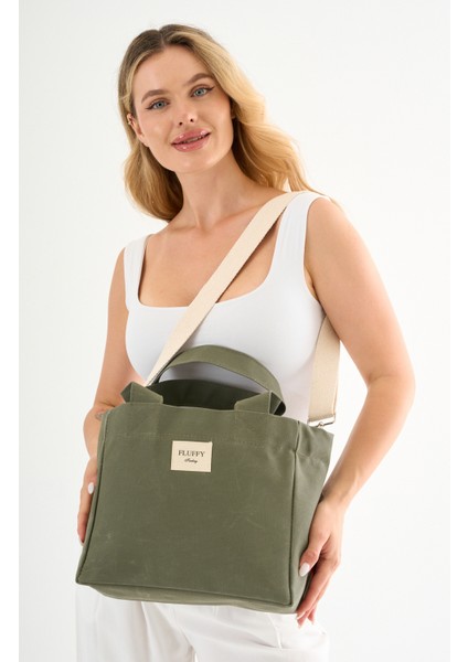 Green Tea Mumlu Kanvas Su Geçirmez Kadın Omuz El Çantası Lise ve Üniversite Okul Çantası(En:28 Boy:25)