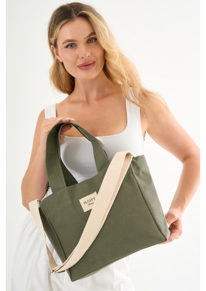 Green Tea Mumlu Kanvas Su Geçirmez Kadın Omuz El Çantası Lise ve Üniversite Okul Çantası(En:28 Boy:25)