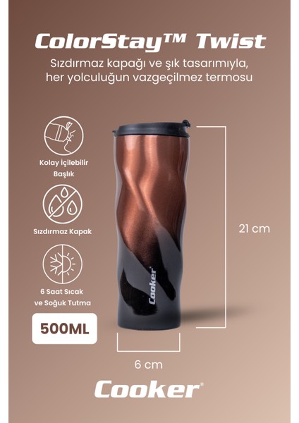 500 ml Çift Katmanlı Paslanmaz Çelik Sızdırmaz Termos – 6 Saat Sıcak, 12 Saat Soğuk, Kaymaz Tabanlı Çay,kahve fiyatları