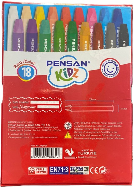 Kidz Pastel Boya 18 Renk Yeni Ürün fiyatları