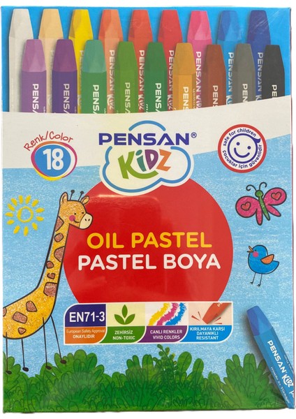 Kidz Pastel Boya 18 Renk Yeni Ürün