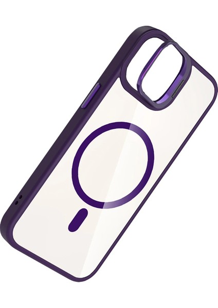 Apple iPhone 11 Remim Lensli Magsafe Standlı Kapak - Derin MOR-(5796) - FEİ8633-5359 fırsatları