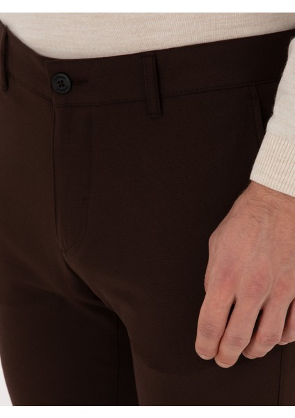Erkek Kahverengi Slim Fit Kanvas Pantolon 50319449-VR029