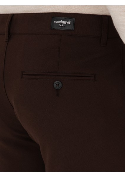 Erkek Kahverengi Slim Fit Kanvas Pantolon 50319449-VR029