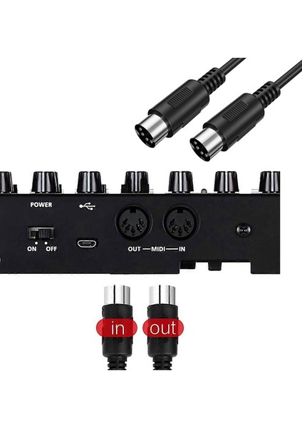 5 Pin Dın Erkek Erkek Midi Kablo Midi Ses Uzatma Kablosu 1.5m modelleri