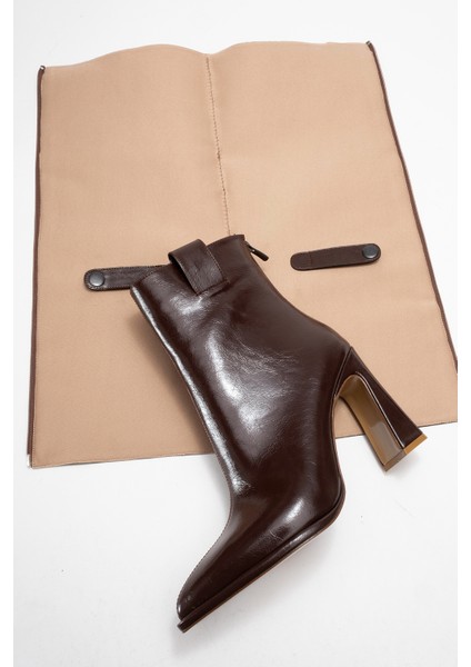 Aja Kahverengi Kadın Kalın Topuklu Çizme Olabilen Bot fiyatları
