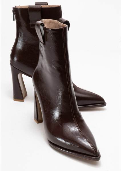 Aja Kahverengi Kadın Kalın Topuklu Çizme Olabilen Bot modelleri