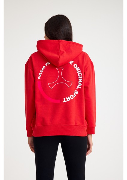 Kapşonlu Sweatshirt Hoodie Kırmızı modelleri