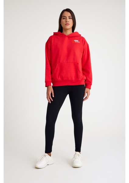 Kapşonlu Sweatshirt Hoodie Kırmızı fırsatları