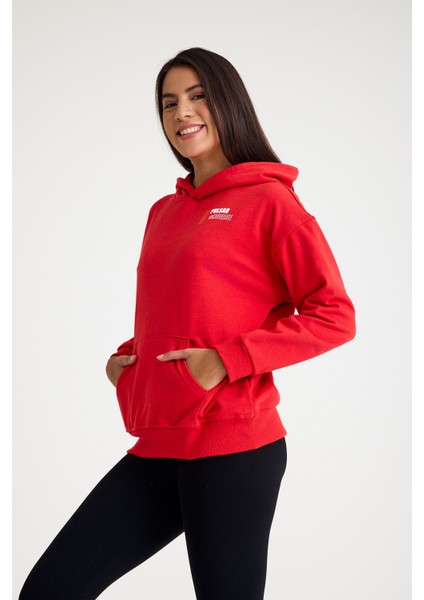 Kapşonlu Sweatshirt Hoodie Kırmızı indirimleri