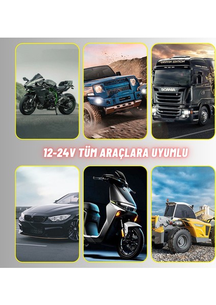 H4 Uzun Kısa Seramik Gövde LED Far Ampul 12-24V Beyaz Amber Sarı 3 LED Far Lambası 18W 1800 Lm fırsatları