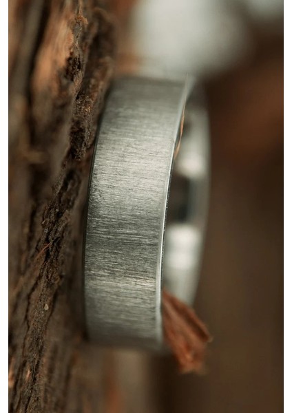 Kişiye Özel Isim Tarih Yazılı 6mm Mat Fırçalanmış Düz Unisex Çelik Yüzük Alyans CL46Y fırsatları