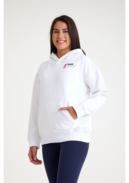 Kapşonlu Sweatshirt Hoodie Beyaz fırsatları