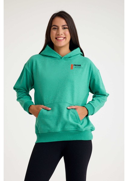 Kapşonlu Sweatshirt Hoodie Yeşil