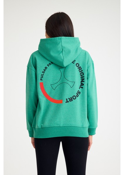 Kapşonlu Sweatshirt Hoodie Yeşil modelleri