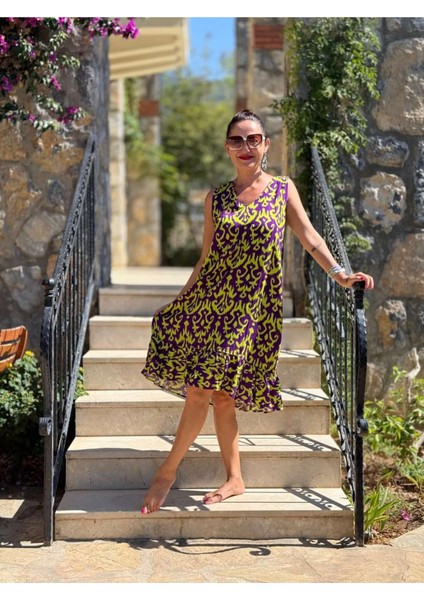 MLN16170 Viskon Alanya Elbise