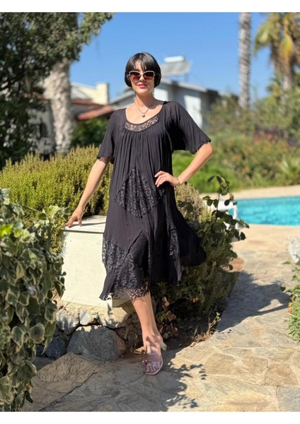 VL5510 Marselina Vual Elbise Siyah