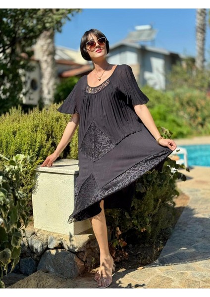 VL5510 Marselina Vual Elbise Siyah fiyatları