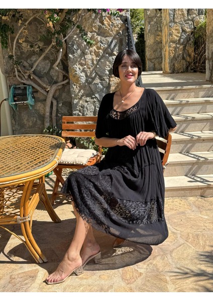 VL5510 Marselina Vual Elbise Siyah