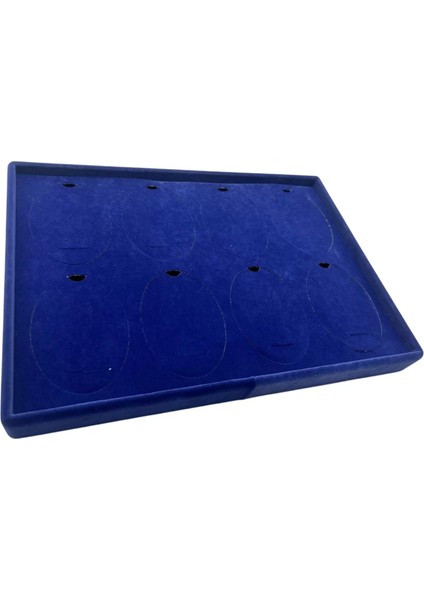 Süet Kumaş Lacivert 34-24 cm Ayaklı 8 Pedli Kolye Tabla Stand fiyatları