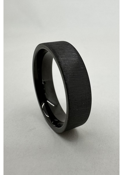 Kişiye Özel Isim Tarih Yazılı 6mm Mat Fırçalanmış Düz Unisex Çelik Yüzük Alyans CL46Y modelleri