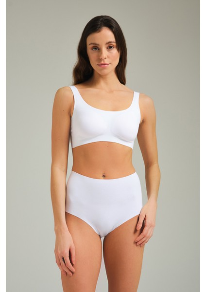 Toparlayıcı Lazer Kesim Yüksek Bel Külot Beyaz modelleri